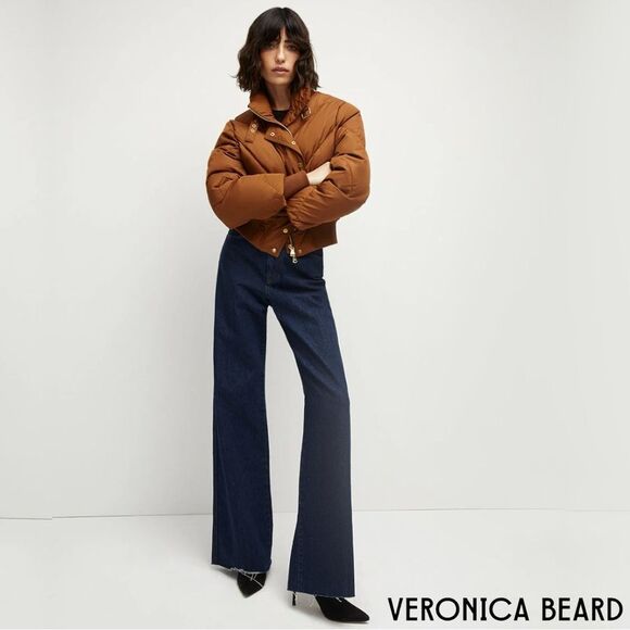 COPY - Veronica Beard **NWT** Burdette Quilted Down Puffer in Dark Ochre - Picture 3 of 9